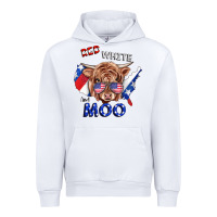 White Red White And Moo Cow Urban Hoodie - RanaPortraitStore