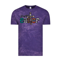 Cloud Purple Happy Easter Vintage Tee - CowhideDigitalArt
