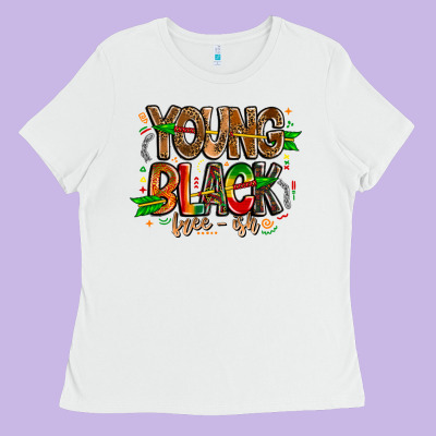 Young Black Free Ish Ladies Tee Designed By Cowhidedigitalart