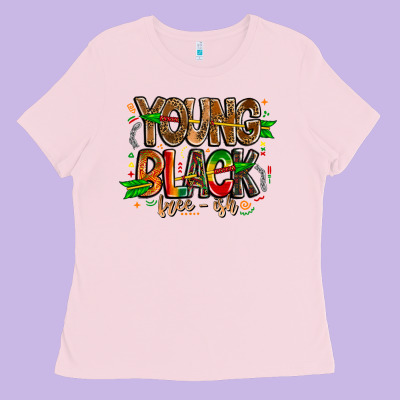 Young Black Free Ish Ladies Tee Designed By Cowhidedigitalart