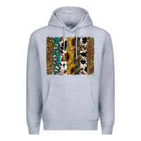 Heather Grey Western Brushstroke Premium Hoodie - Jasminsmagicworld