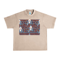 French Oak Bull Skull Pattern Urban Heavy Tee - CowhideDigitalArt