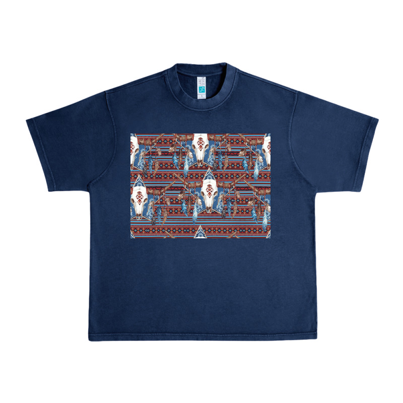 Bull Skull Pattern Urban Heavy Tee by CowhideDigitalArt | Teevron