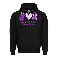 Black Peace Love Cure Odgkins Lympoma Zipper Hoodie - Jasminsmagicworld