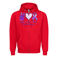 Red Peace Love Cure Odgkins Lympoma Zipper Hoodie - Jasminsmagicworld