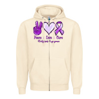 Sandshell Peace Love Cure Odgkins Lympoma Zipper Hoodie - Jasminsmagicworld