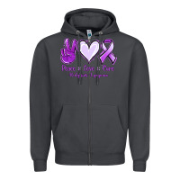 Smoke Peace Love Cure Odgkins Lympoma Zipper Hoodie - Jasminsmagicworld