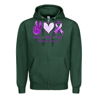 Peace Love Cure Odgkins Lympoma Zipper Hoodie | Teevron