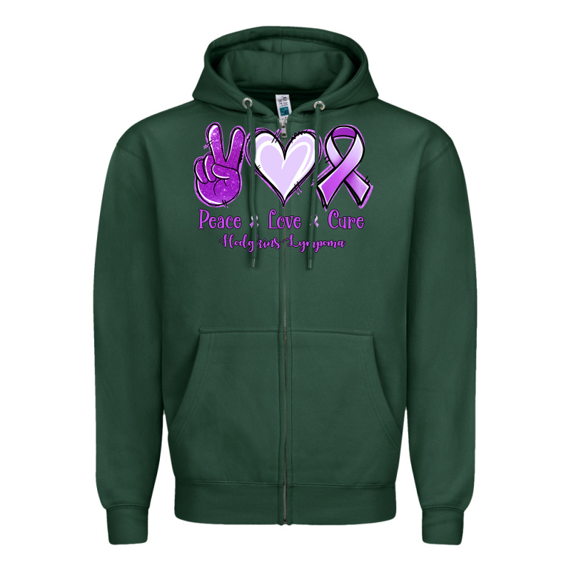 Peace Love Cure Odgkins Lympoma Zipper Hoodie by Jasminsmagicworld | Teevron