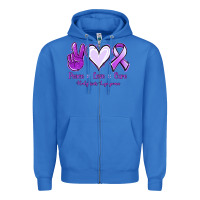 True Royal Peace Love Cure Odgkins Lympoma Zipper Hoodie - Jasminsmagicworld