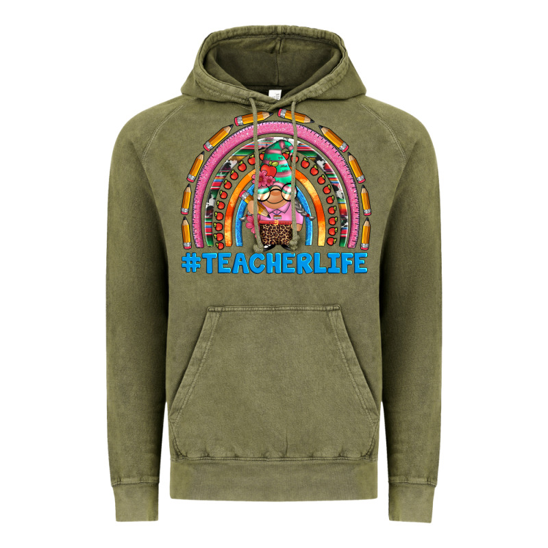 Teacherlife And Teacher Gnome Rainbow Vintage Hoodie by Artiststas | Teevron