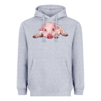 Heather Grey baby pig Heavyweight Hoodie - RanaPortraitStore