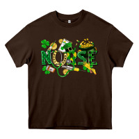 Chocolate Brown nurse st patrick Heavy Core Tee - FaDigitalArtStudio