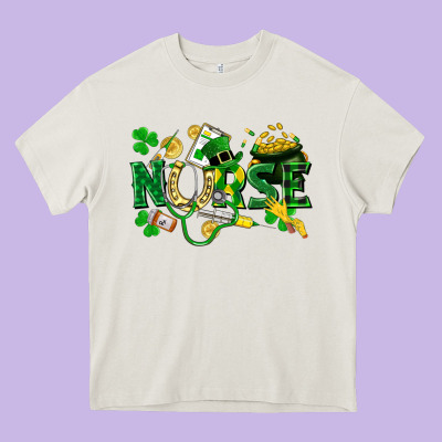 Nurse St Patrick Heavy Core Tee Designed By Fadigitalartstudio