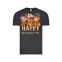 Vintage Black happy thanksgiving Vintage Tee - CowhideDigitalArt
