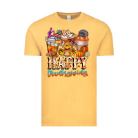 Vintage Mustard happy thanksgiving Vintage Tee - CowhideDigitalArt