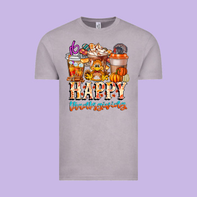 Happy Thanksgiving Vintage Tee Designed By Cowhidedigitalart
