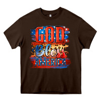 Chocolate Brown God Bless America Heavy Core Tee - Jasminsmagicworld