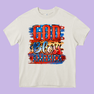 God Bless America Heavy Core Tee Designed By Jasminsmagicworld