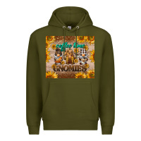Army Green coffee time gnomies Premium Hoodie - BarkalooDesign