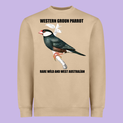 Western Ground Parrot Rare Wild And West Australia Heavyweight Sweatshirt Designed By Bettercallsaul