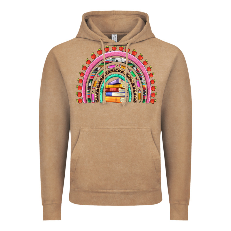 Teacher Pen Apple Books Rainbow Vintage Hoodie by Artiststas | Teevron