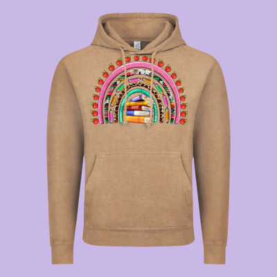 Teacher Pen Apple Books Rainbow Vintage Hoodie Designed By Artiststas