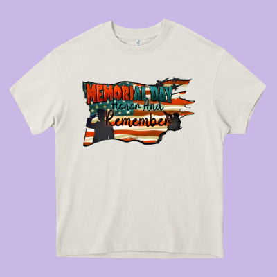 Memorial Day Honor And Remember Heavy Core Tee Designed By Fadigitalartstudio
