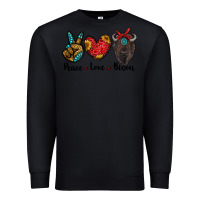 Black peace love bison Premium Sweatshirt - RanaPortraitStore
