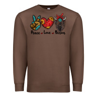 Chestnut peace love bison Premium Sweatshirt - RanaPortraitStore