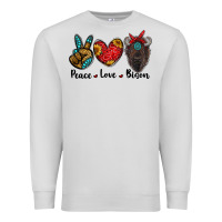 Dove Grey peace love bison Premium Sweatshirt - RanaPortraitStore