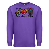 Purple peace love bison Premium Sweatshirt - RanaPortraitStore