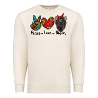 Sandshell peace love bison Premium Sweatshirt - RanaPortraitStore