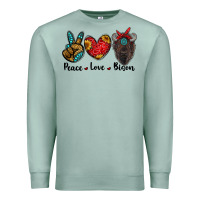 Seafoam peace love bison Premium Sweatshirt - RanaPortraitStore