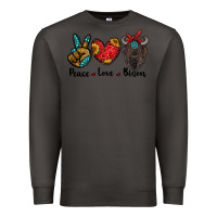 Smoke peace love bison Premium Sweatshirt - RanaPortraitStore