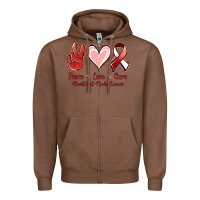 Chestnut Peace Love Cure Heart And Neck Cancer Zipper Hoodie - Jasminsmagicworld