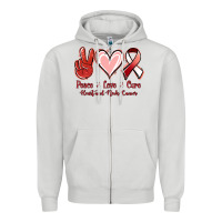 Dove Grey Peace Love Cure Heart And Neck Cancer Zipper Hoodie - Jasminsmagicworld
