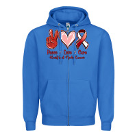 True Royal Peace Love Cure Heart And Neck Cancer Zipper Hoodie - Jasminsmagicworld