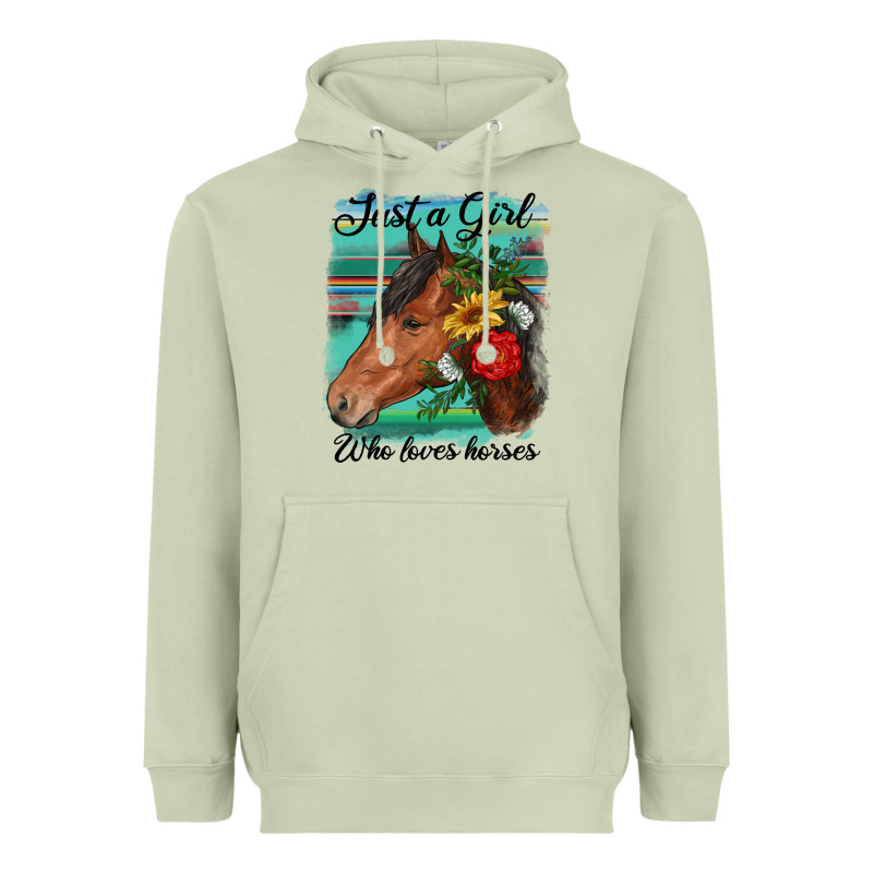 Just A Girl Who Loves Horseshoe Heavyweight Hoodie by RanaPortraitStore | Teevron