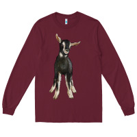 Burgundy Hand Drawn Baby Alpine Goat Long Sleeve Tee - LillyAllenDesigns