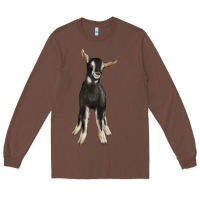 Chestnut Hand Drawn Baby Alpine Goat Long Sleeve Tee - LillyAllenDesigns