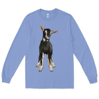 Colony Blue Hand Drawn Baby Alpine Goat Long Sleeve Tee - LillyAllenDesigns