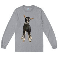 Heather Grey Hand Drawn Baby Alpine Goat Long Sleeve Tee - LillyAllenDesigns