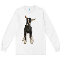 White Hand Drawn Baby Alpine Goat Long Sleeve Tee - LillyAllenDesigns