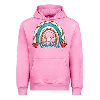 Fuchsia Pink Baseball Rainbow Urban Hoodie - RanaPortraitStore