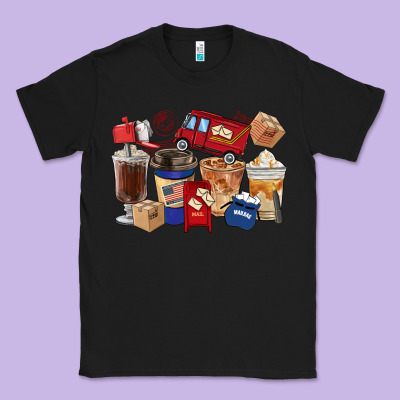 Postal Worker Coffee Cups Classic Tee Designed By Fadigitalartstudio