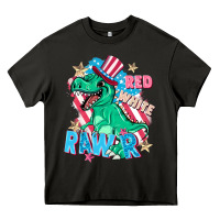 Asphalt Red white rawr Heavy Core Tee - FaDigitalArtStudio