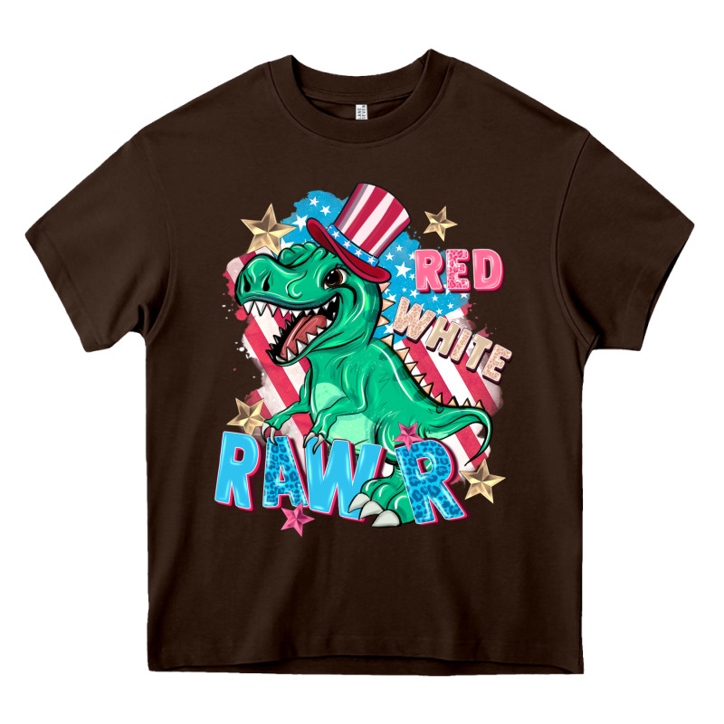 Red White Rawr Heavy Core Tee by FaDigitalArtStudio | Teevron