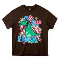 Chocolate Brown Red white rawr Heavy Core Tee - FaDigitalArtStudio
