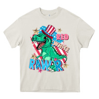 Cream Red white rawr Heavy Core Tee - FaDigitalArtStudio
